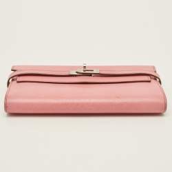 مملوكة مسبقًا Hermes Kelly Longue Rose Bubblegum Epsom Leather Continental Wallet