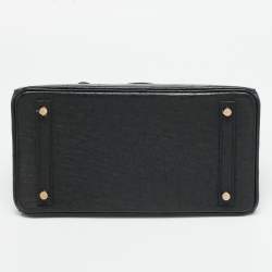 مملوكة مسبقًا Hermes Birkin 30 Rose Gold Finish Noir Ostrich Tote