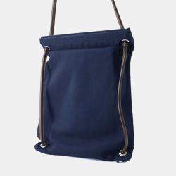 Pre Owned Hermes Blue Toile Aline Grooming Bag