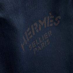 Pre Owned Hermes Blue Toile Aline Grooming Bag