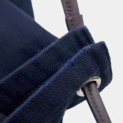 Pre Owned Hermes Blue Toile Aline Grooming Bag