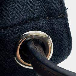 Pre Owned Hermes Blue Toile Aline Grooming Bag