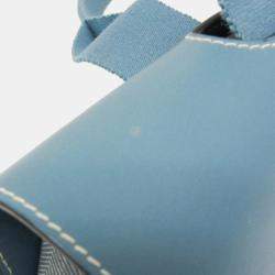 مملوكة مسبقًا حقيبة هيرمس فالباريزو بوليستر قطن أزرق PM