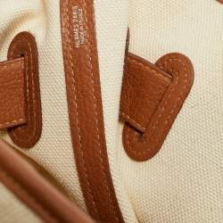 مملوكة مسبقًا حقيبة هيرمس سينتور MM تويال طبيعي جلد نيغوندا ذهبي