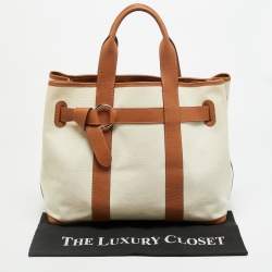 مملوكة مسبقًا حقيبة هيرمس سينتور MM تويال طبيعي جلد نيغوندا ذهبي