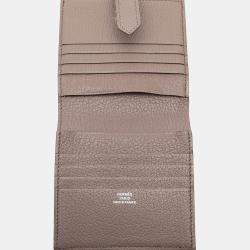 مملوكة مسبقًا Hermes Brown Epsom Bearn Compact Wallet