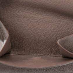 مملوكة مسبقًا Hermes Brown Epsom Bearn Compact Wallet