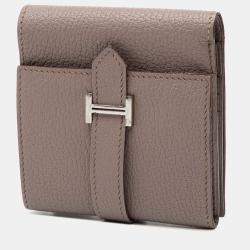 مملوكة مسبقًا Hermes Brown Epsom Bearn Compact Wallet