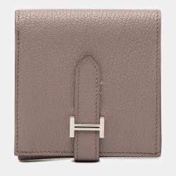 مملوكة مسبقًا Hermes Brown Epsom Bearn Compact Wallet