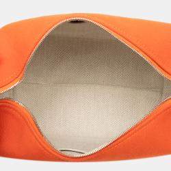 مملوكة مسبقًا Hermes Orange/Red Small Toile Bride A Brac Case
