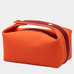 مملوكة مسبقًا Hermes Orange/Red Small Toile Bride A Brac Case