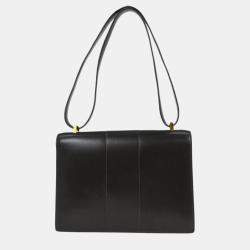 Pre Owned Hermes Brown Box Calf Leather Shoulder Bag