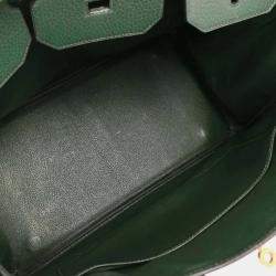 Pre Owned حقيبة هيرمس بيركين 35 أردين لون أخضر داكن