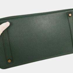 Pre Owned حقيبة هيرمس بيركين 35 أردين لون أخضر داكن