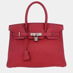 Pre Owned Hermes Ruby Togo Birkin 30 Handbag