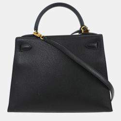 Pre Owned Hermes Black Ardennes Kelly 28 Sellier 2way Handbag