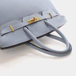 Pre Owned Hermes Bleu Lin Togo Birkin 35