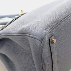Pre Owned Hermes Bleu Lin Togo Birkin 35
