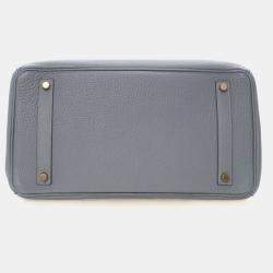 Pre Owned Hermes Bleu Lin Togo Birkin 35