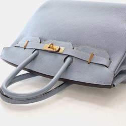 Pre Owned Hermes Bleu Lin Togo Birkin 35
