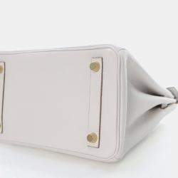 Pre Owned Hermes Gris Pale Togo Birkin 25