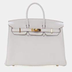 Pre Owned Hermes Gris Pale Togo Birkin 25