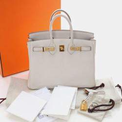 Pre Owned Hermes Gris Pale Togo Birkin 25
