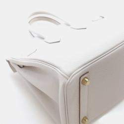 Pre Owned Hermes Gris Pale Togo Birkin 25