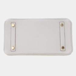 Pre Owned Hermes Gris Pale Togo Birkin 25