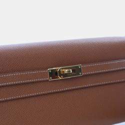 Pre Owned Hermes Gold Epsom Kelly To Go Wallet