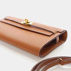 Pre Owned Hermes Gold Epsom Kelly To Go Wallet