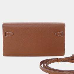 Pre Owned Hermes Gold Epsom Kelly To Go Wallet