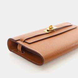 Pre Owned Hermes Gold Epsom Kelly To Go Wallet