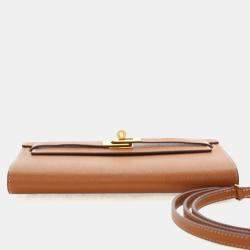 Pre Owned Hermes Gold Epsom Kelly To Go Wallet