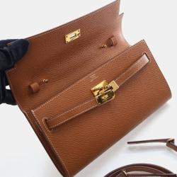 Pre Owned Hermes Gold Epsom Kelly To Go Wallet