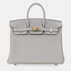 Pre Owned Hermes Gris Neve Togo Birkin 25