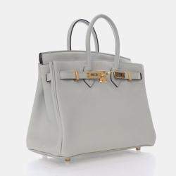 Pre Owned Hermes Gris Neve Togo Birkin 25