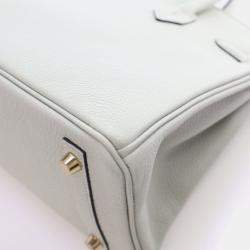 Pre Owned Hermes Gris Neve Togo Birkin 25