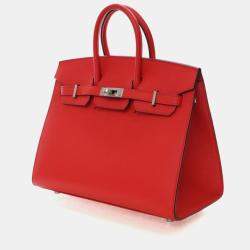 Pre Owned Hermes Rouge De Coeur Epsom Sellier Birkin 25