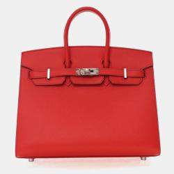 Pre Owned Hermes Rouge De Coeur Epsom Sellier Birkin 25