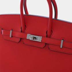 Pre Owned Hermes Rouge De Coeur Epsom Sellier Birkin 25