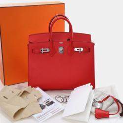 Pre Owned Hermes Rouge De Coeur Epsom Sellier Birkin 25