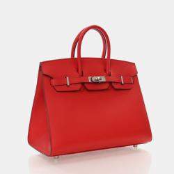 Pre Owned Hermes Rouge De Coeur Epsom Sellier Birkin 25