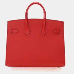 Pre Owned Hermes Rouge De Coeur Epsom Sellier Birkin 25