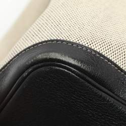 Pre Owned Hermes Garden Party 36 Beige/Black Toile Canvas and Negonda Leather Tote