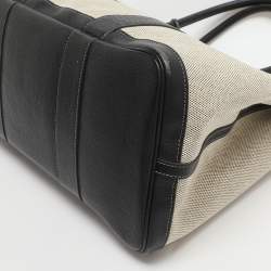 Pre Owned Hermes Garden Party 36 Beige/Black Toile Canvas and Negonda Leather Tote