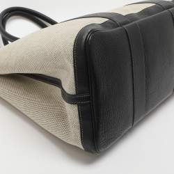 Pre Owned Hermes Garden Party 36 Beige/Black Toile Canvas and Negonda Leather Tote