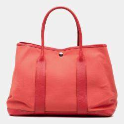 Pre Owned Hermes Pink Red Toile and Negonda Garden Party 36