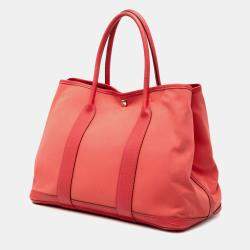 Pre Owned Hermes Pink Red Toile and Negonda Garden Party 36