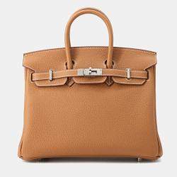 مملوكة مسبقًا حقيبة هيرميس بيركين 25 جلد توغو ذهبي